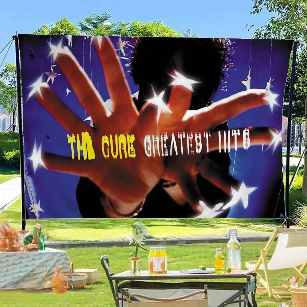 Klassische Rockband The C-Cure, hochwertiger Bannerdruck, künstlerischer Atmosphärenstil, Campingflagge