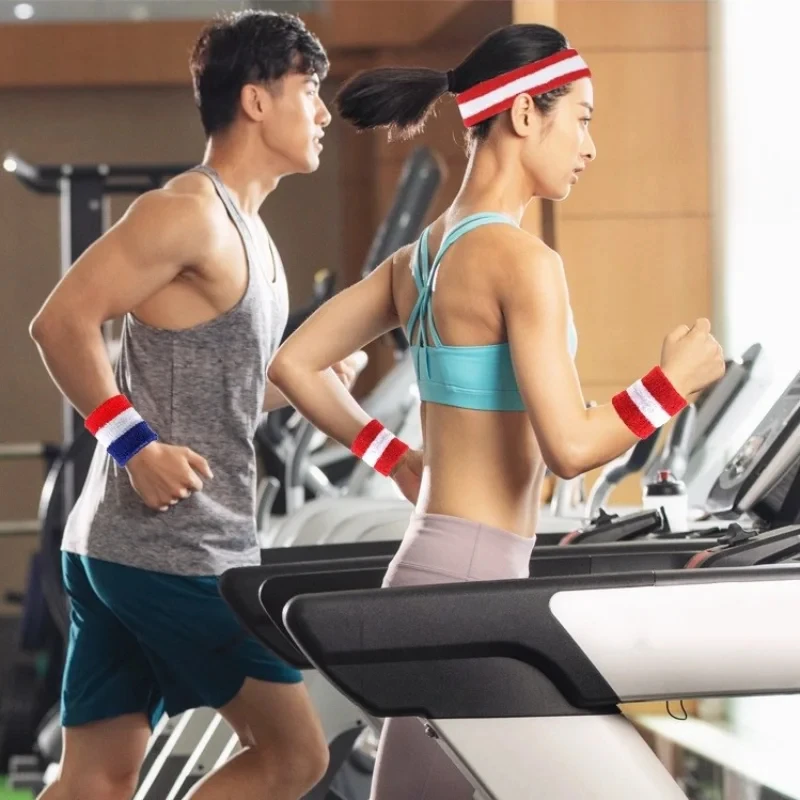 أربطة شعر مرنة لليوجا تسمح بمرور الهواء للرجال والنساء ، عصابة عرق ، عقال ، شعر ، لياقة بدنية ، ركض ، ركوب دراجات ، ركوب دراجات ، 3 في كل مجموعة