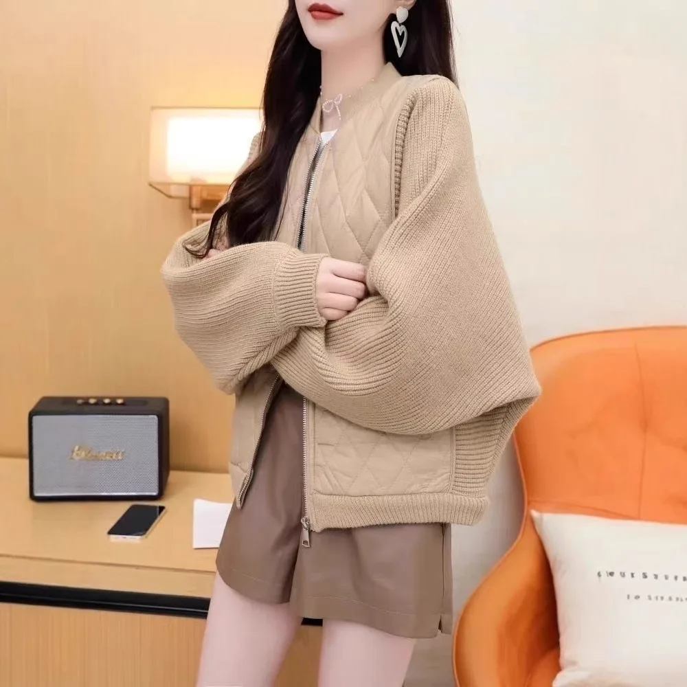 

2025 Autumn and Winter New Short Lazy Style Sweater Cardigan Women's Design Sense Versatile Knitted Cotton Jacket