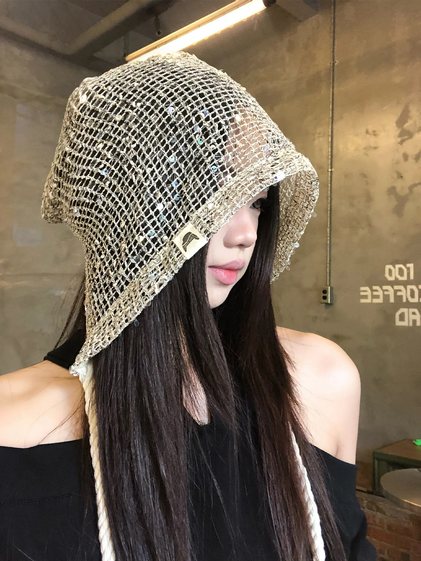 Women's Summer Thin Breathable Hollow out Bob Hat Face Slimming Tunic Hat Casual Style round Top Non-Adjustable Foldable