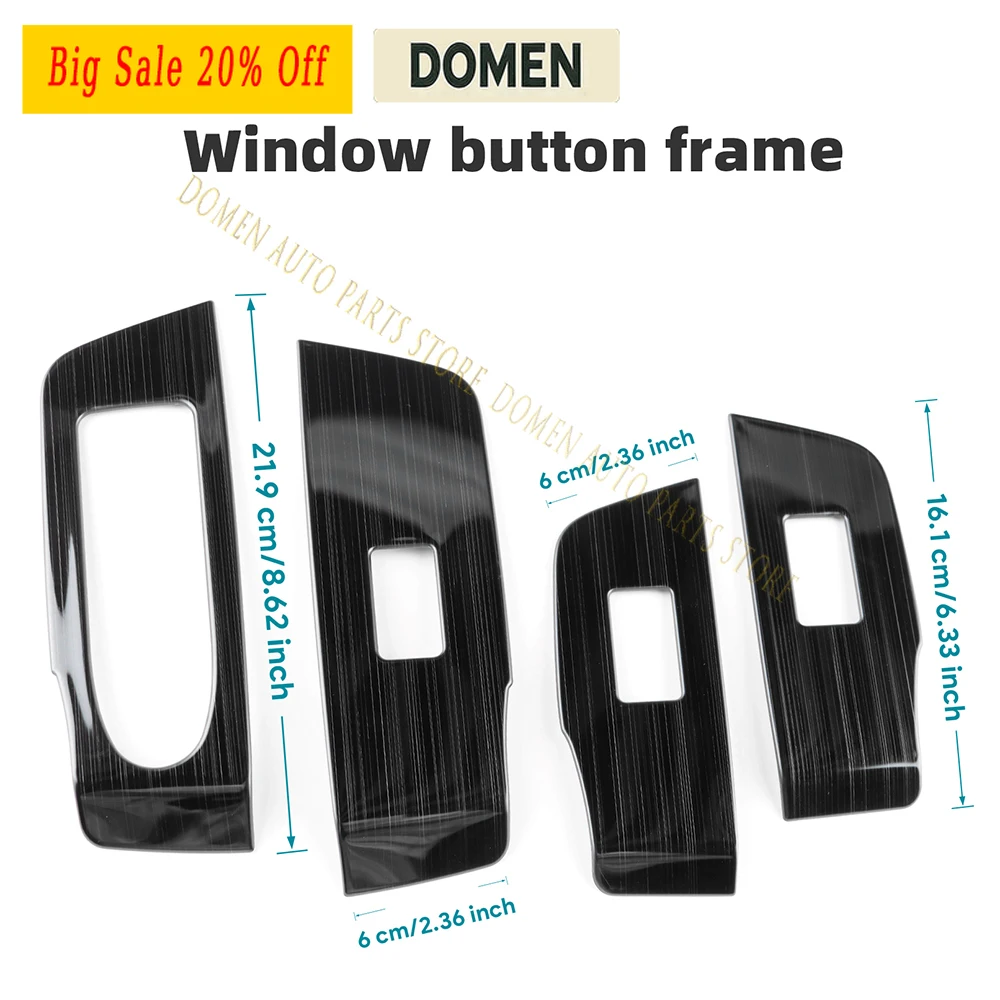 DOMEN For Mazda CX60 2022-2025 CX70 CX-70 CX80 CX-80 CX90 CX-90 2024 2025 Stainless Steel Brushed Finish Window Lifter Switch Co