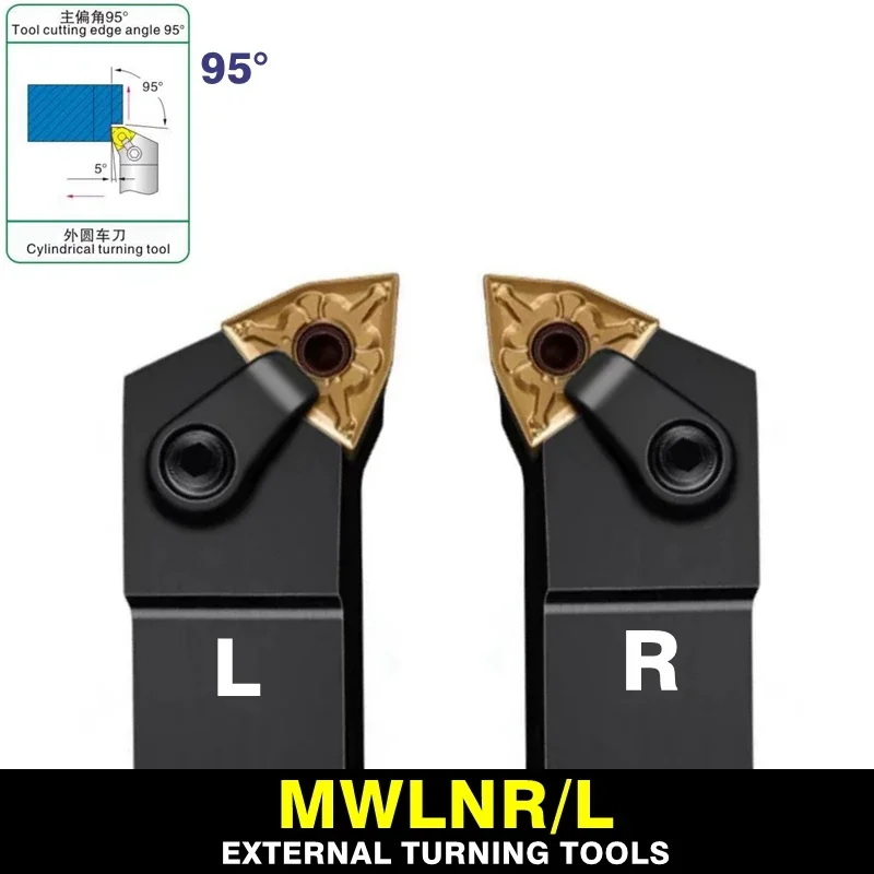 

TUOZ MWLNR2525M08 25MM 20MM 95° External Turning Tool MWLNR MWLNL 2020K08 2525M08 Cnc Holder Lathe Cutter Shank WNMG0804 Inserts