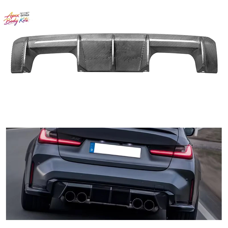 High Quality Dry Carbon Fiber Diffuser for BMW M3 M4 G80 G82 G83 Body Kit Rear Bumper Lip