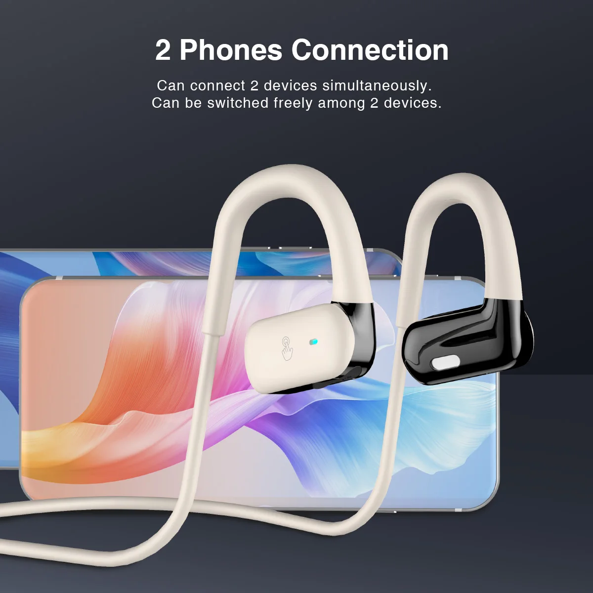 HM-50 العظام التوصيل سماعة لاسلكية تعمل بالبلوتوث سماعات الرياضة TWS بلوتوث سماعة رأس بشريط حول ياقة الملابس سماعات يدوية مع م