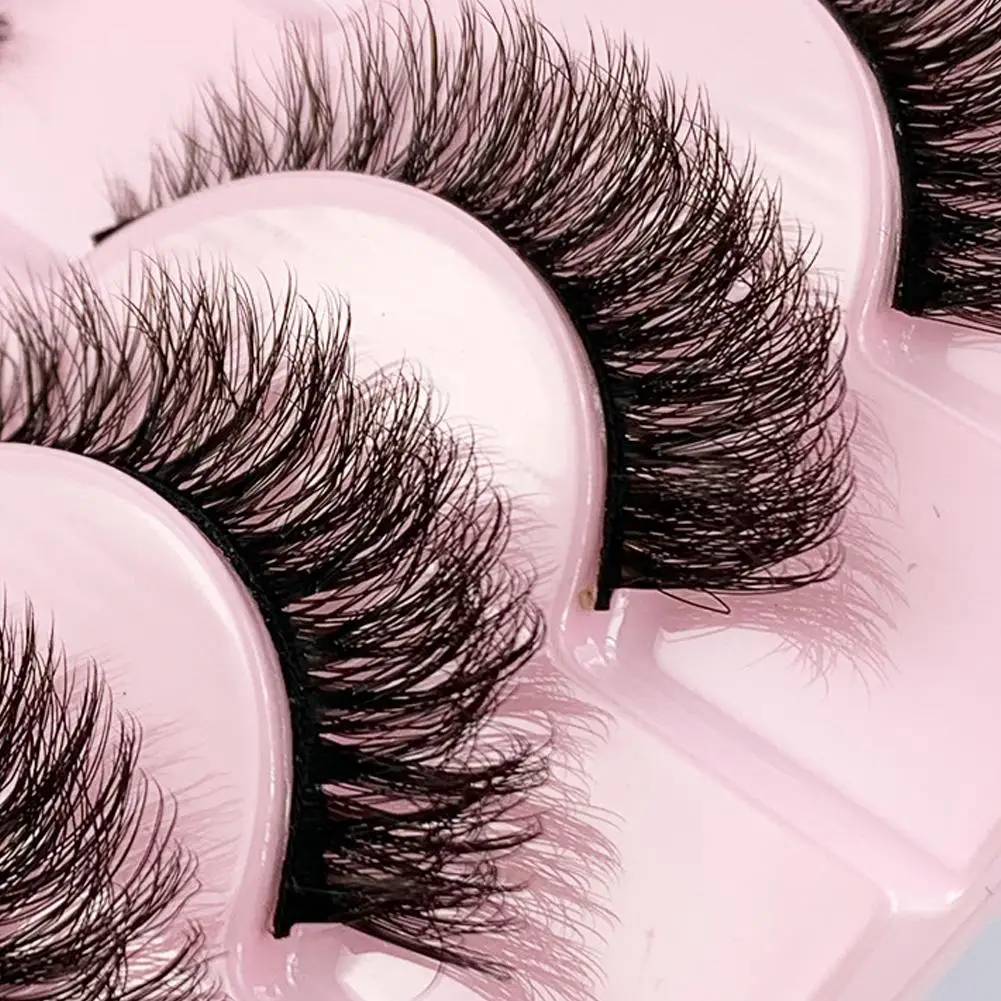 Cílios postiços de tira completa 3d vison russo fofo volume fino cílios postiços feitos à mão reutilizáveis aparência natural cílios postiços maquiagem