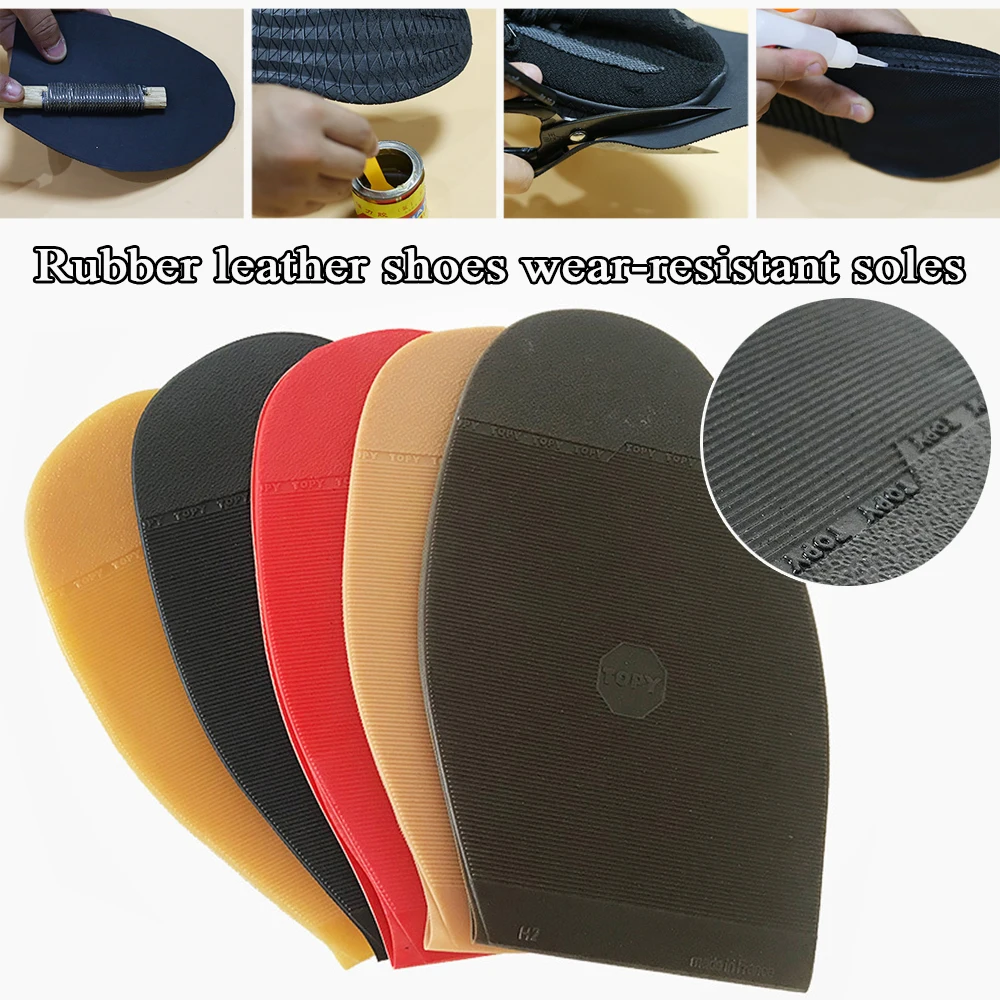 

Diy Replacement Outsoles Business Shoes Heel Sole Non-Slip Rubber Shoes Sole For Men Repair Black Red Shoe Forefoot Pads Mat