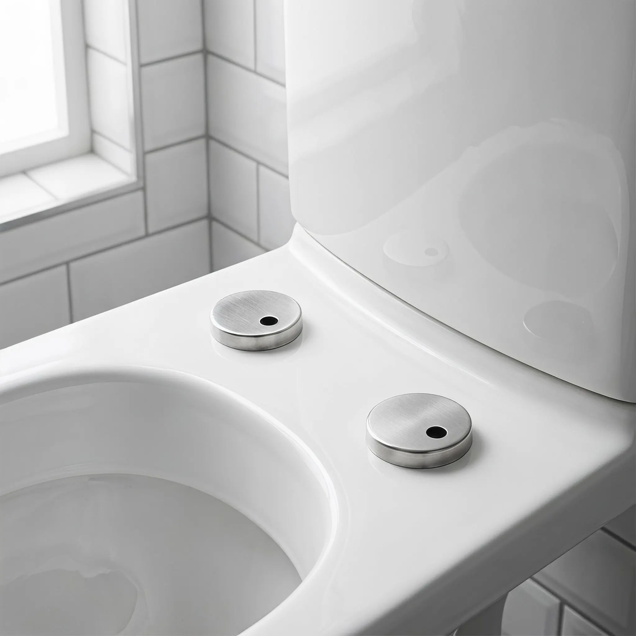2 Pairs Metal Toilet Bolt Caps Covers Screw Bathroom Round Parts for Practical Bolts