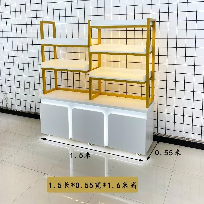 YH Bread Counter Display Cabinet Cake Shop Baking Side Island Cabinet Biscuit Display Rack Counter Shelf