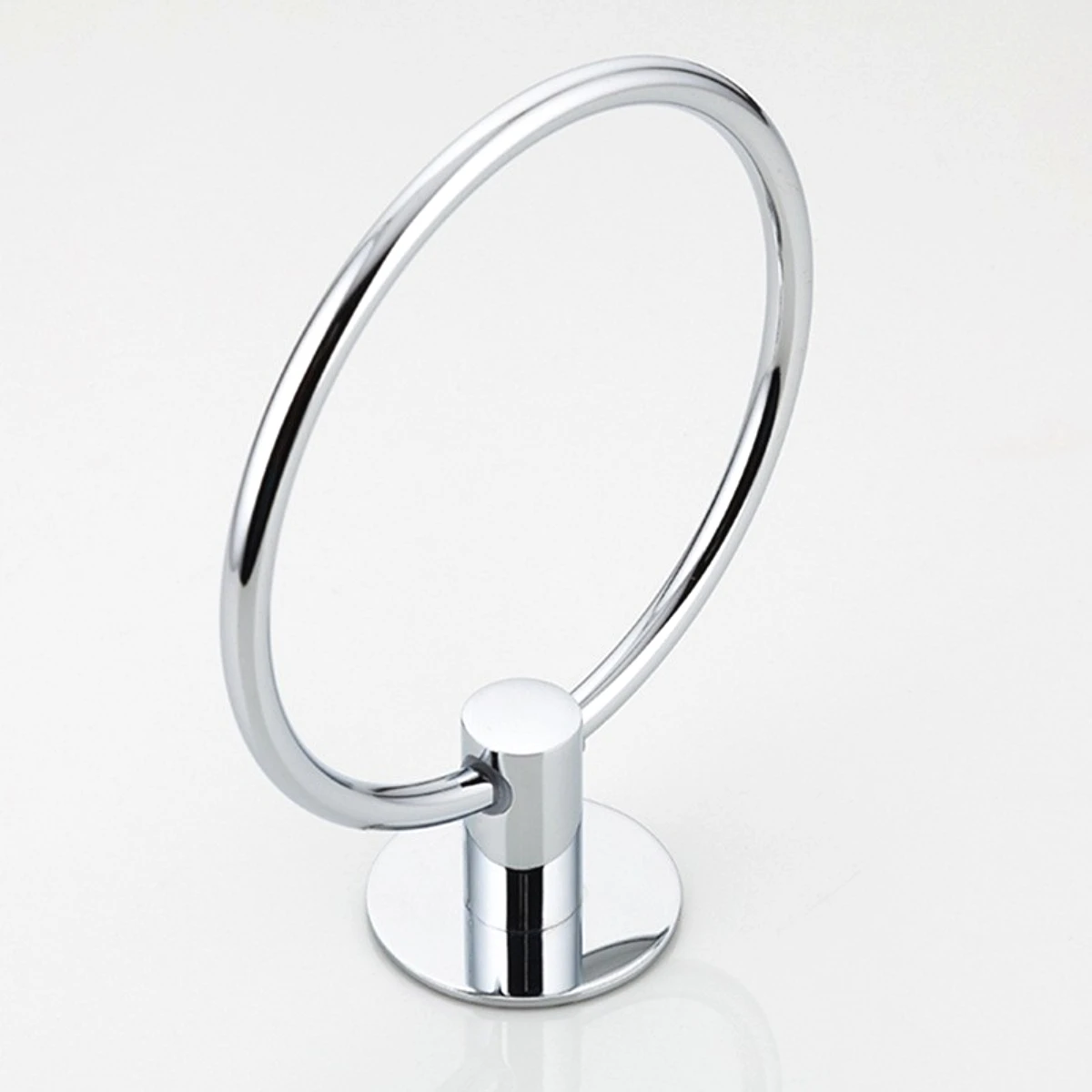 No Punching Stainless Steel Chrome-Plated Round Towel Ring Bathroom Pendant Towel Ring Towel Rack Towel Rack