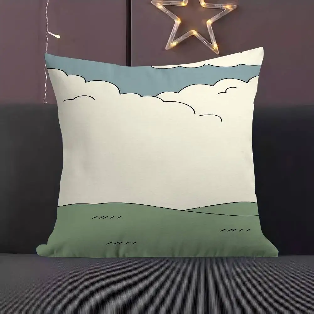 

Calm Hills Pillowcase Toon Gift Cushion Cover Bedroom Home Sofa Chair Seat Decor Pillow Case
