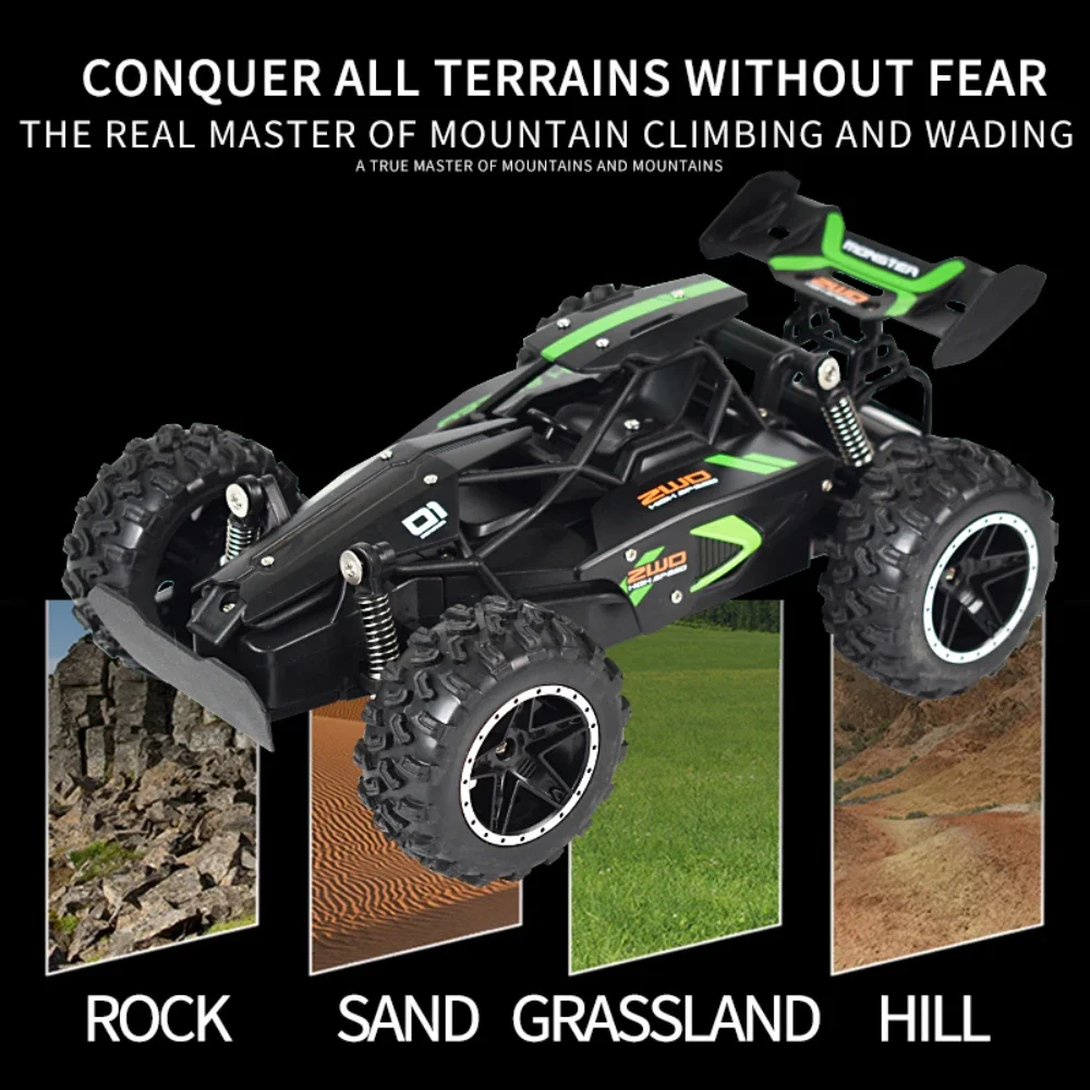 RC 자동차 1/18 고속 4륜구동 RC 차량 25km/h 오프로드 무선 조종 자동차 트럭 버기 장난감 소년 어린이 크리스마스 선물