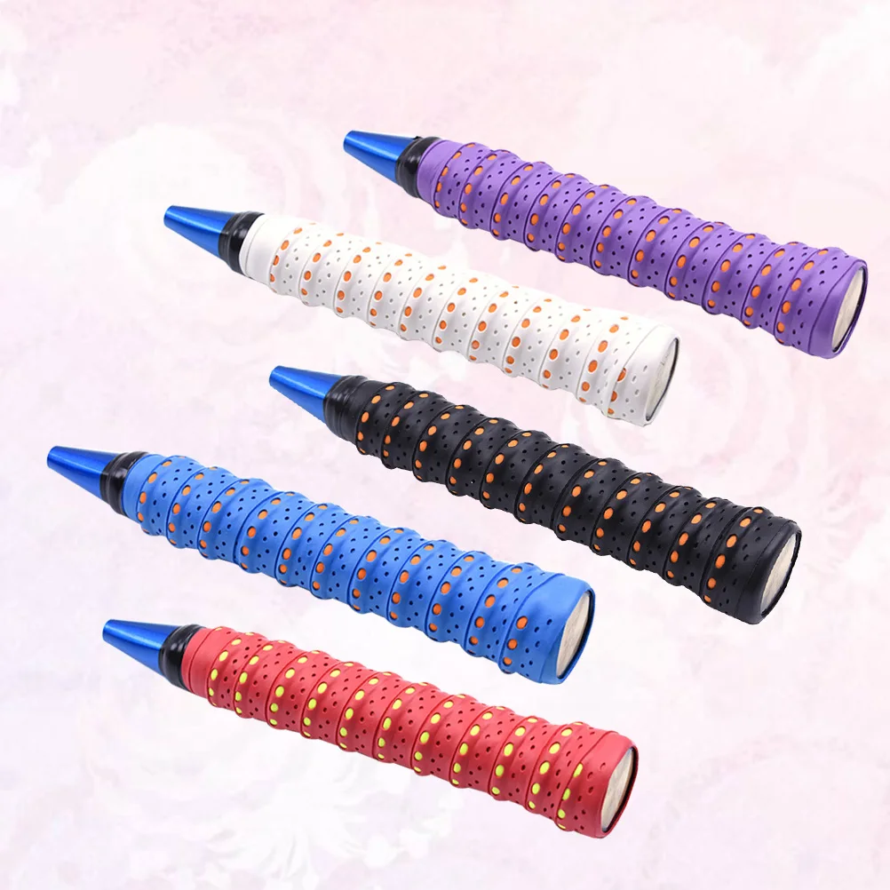 

5pcs 5 Rolls Handle Sweat Absorbing Tape Handle Winding Belt Fishing Rod Bike Racket Sweat Absorbing Tape Soft Long Cutable