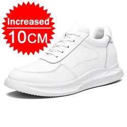 Elevator shoes for man height increase 6cm 8cm 2024 Luxury Brand sneaker Genuine Leather Men's Hidden Heels Casual Shoe Heights