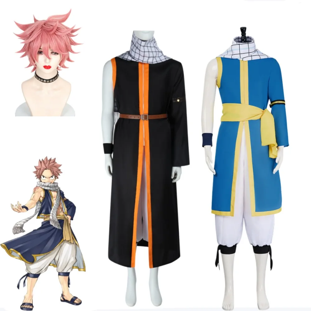 

Fairy Tail Natsu Dragneel Cosplay Full Set Adult Men Anime Halloween Comic Con Carnival Role Play Stage Performance Costume