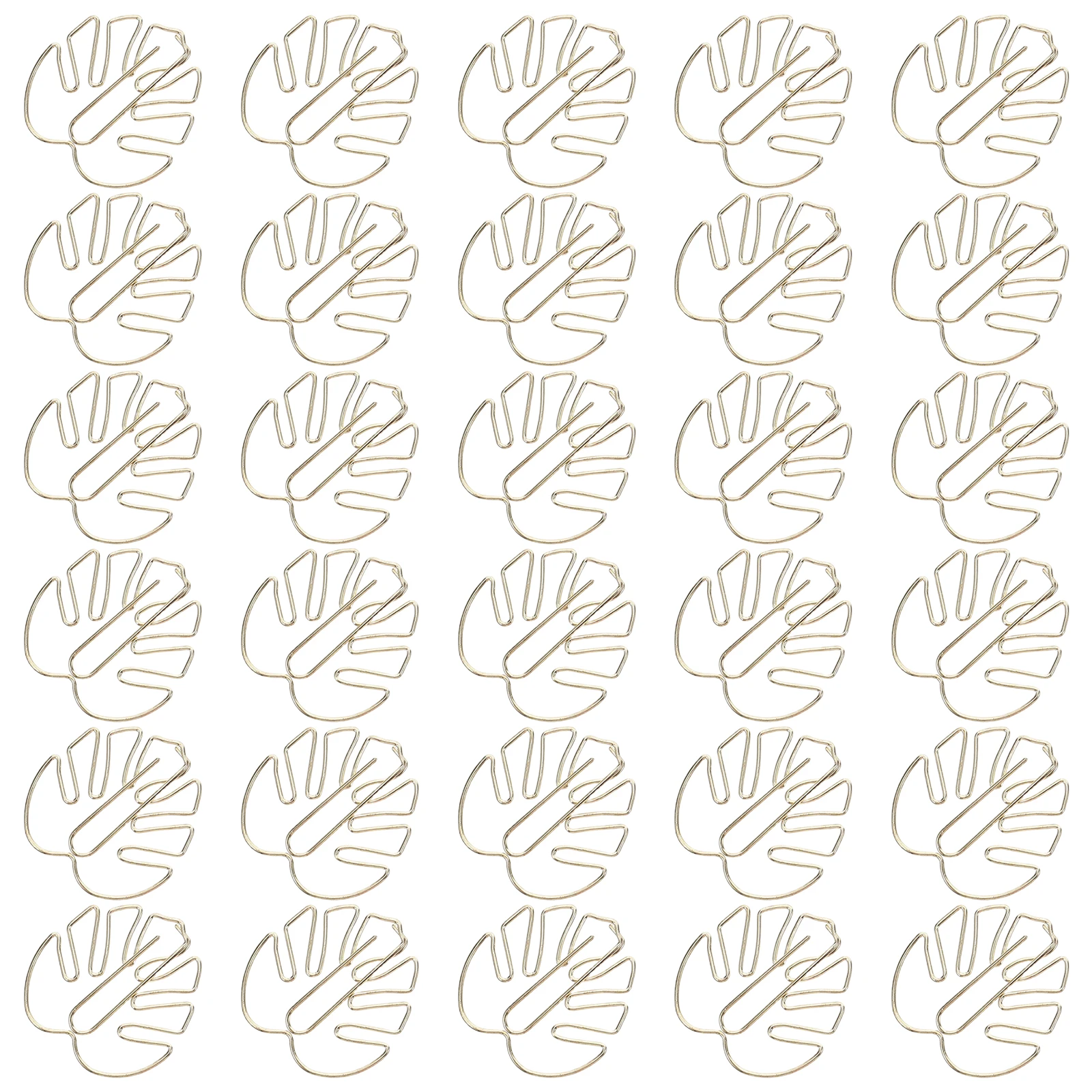 

50pcs Monstera Leaf Paper Gold Vintage Metal Stationery Clips For Journals Scrapbooks Bookmark Filing Craft Office School