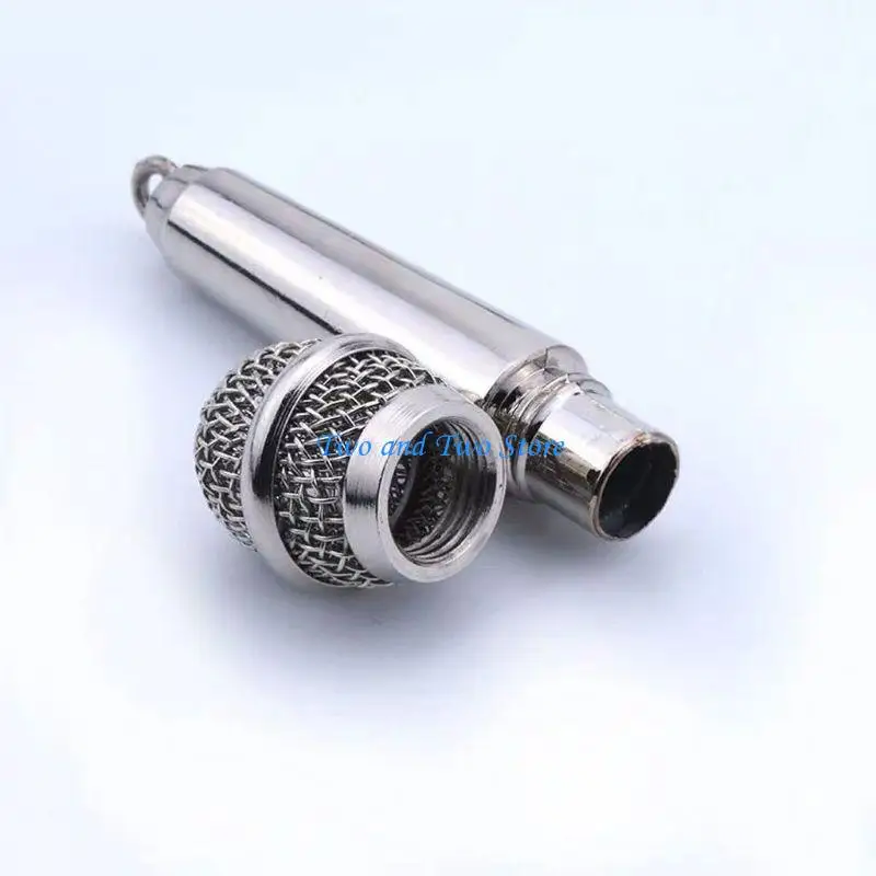 HX6F Car for Key Ring Silver Microphone Keyring Rapper Music Lover Keychain Jewelry D