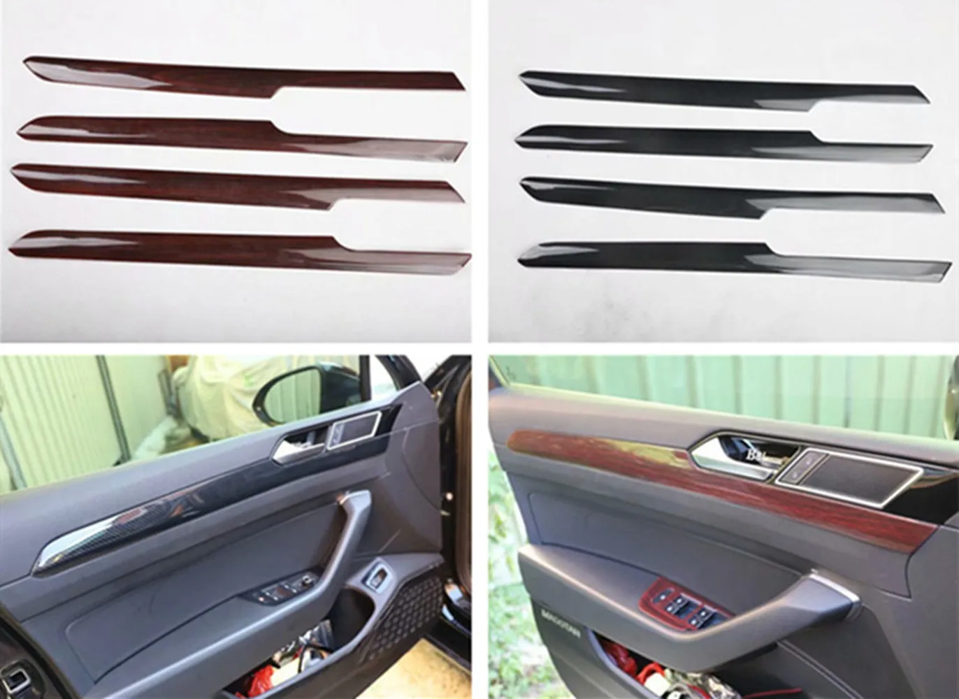 4pcs/lot Car stickers ABS Carbon Fiber Grain Interior Door Shake Handshandle Cover for 2016-2018 VW Volkswagen Passat B8 Sedan