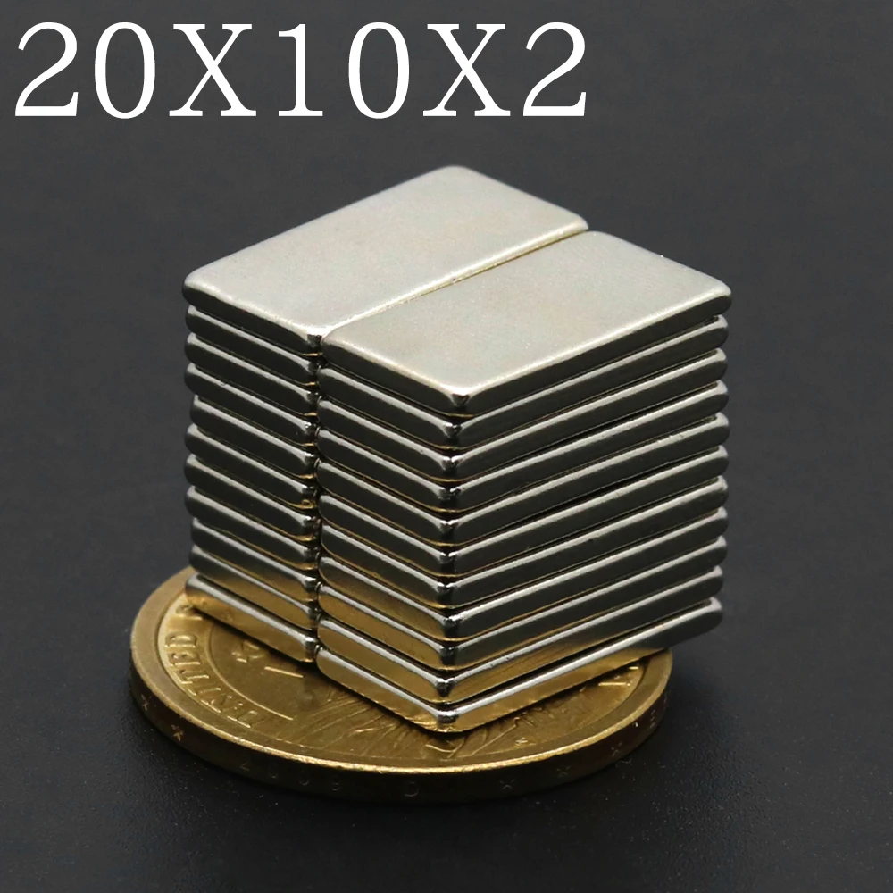 5/10/15/50/100Pcs 20x10x2 Neodymium Magnet 20mm x 10mm x 2mm N35 NdFeB Block Super Powerful Strong Permanent Magnetic imanes