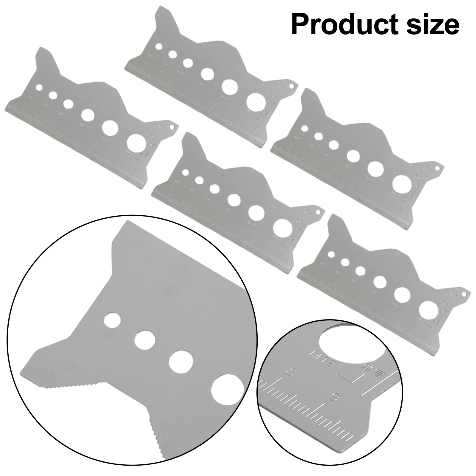 5PCS 1-100mm Stainless Steel Double-Sided Bolt Gauge Card Thread-Checker Flat Measuring Caliper Thread For Electronics Crafts