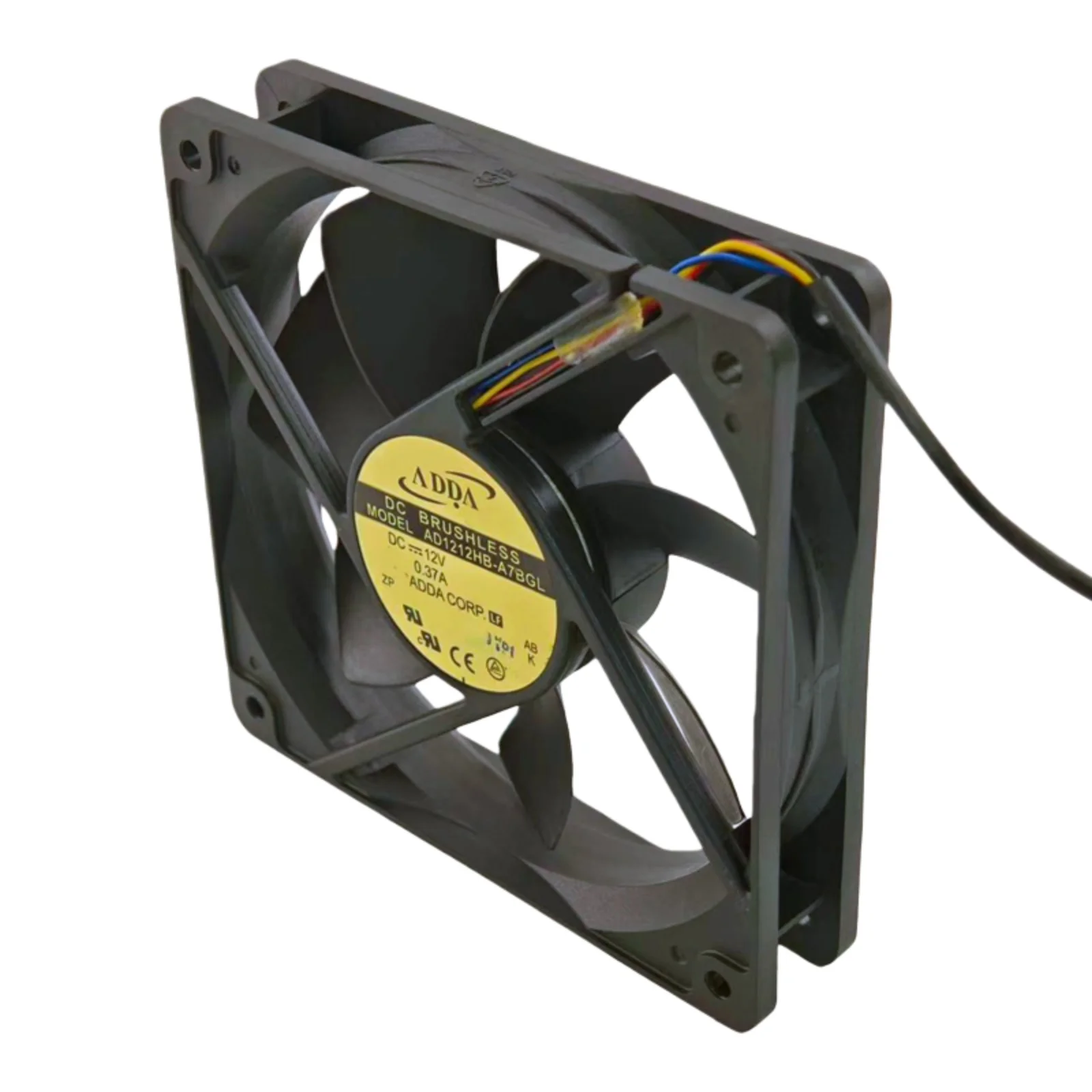 for ADDA Original AD1212HB-A7BGL DC 12V 0.37A 12025 120x120x25mm Dual Ball Cooling Fan 85.2CFM High Airflow Industrial Fan