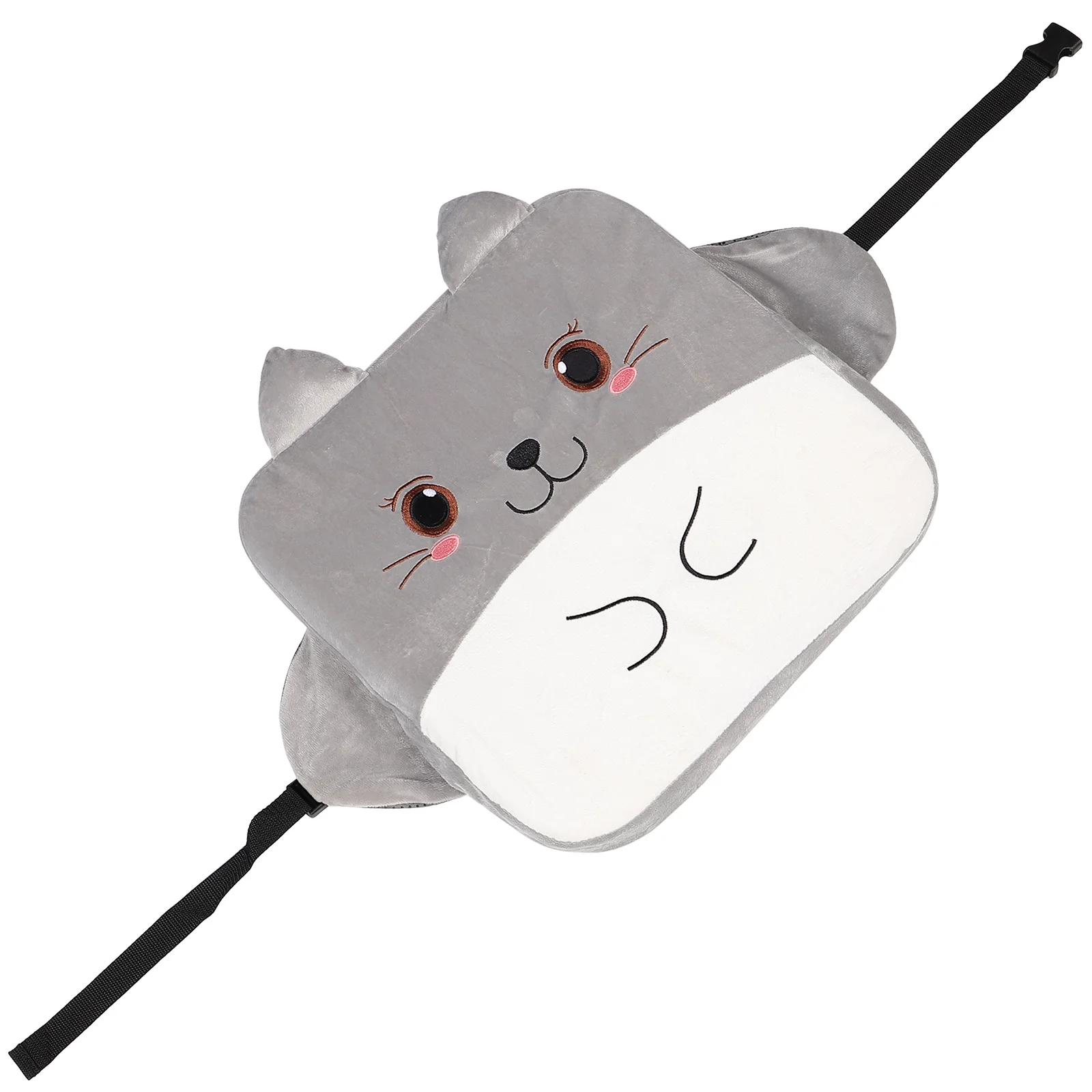 Cuscino per seggiolino per bambini, spessore 5 cm, cartone animato, gatto grigio, cuscino rialzato per bambini, per sala da pranzo, apprendimento, antiscivolo, per tutte le stagioni