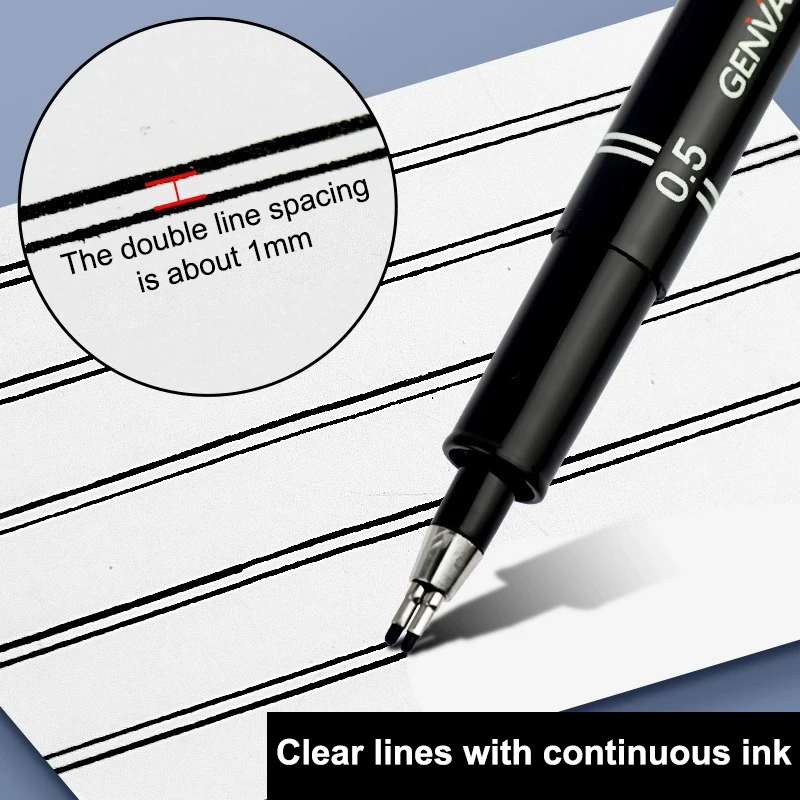 

0.1mm 0.3mm 0.5mm Double-Line Gel Pen Essential For Architectural Design Exams Note-Taking And Painting Work