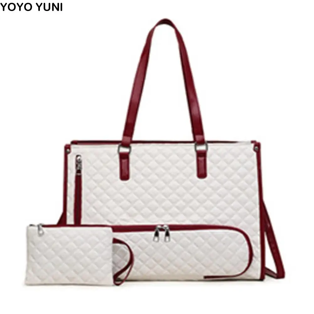 

2-in-1 Laptop Lunch Tote Bag Lunch Box Shoulder Strap Multifunctional Laptop Handbag Waterproof Solid Color Portable Laptop Bags