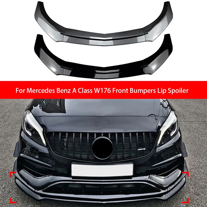 

For 2013-2018 Mercedes Benz A-Class W176 A200 A260 A45 AMG Front Bumper Lip Separator ABS Material Guard Spoiler Car Parts