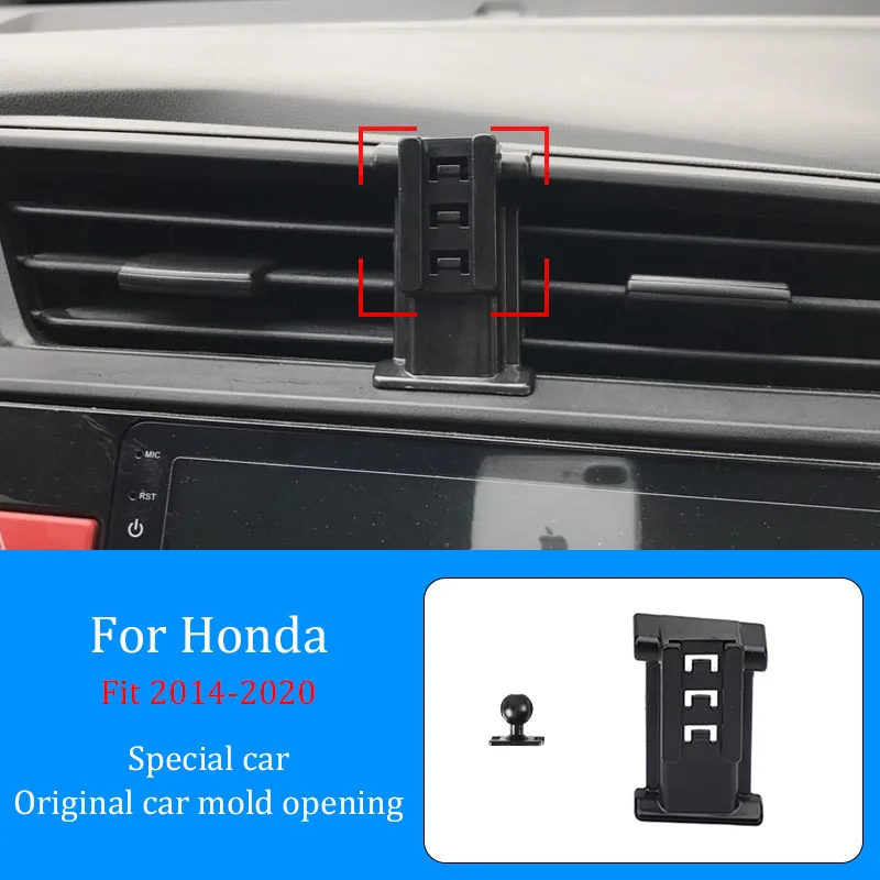 Car Mobile Phone Holder Wireless Charger For Honda Fit 2014-2020 Navigation Fixed Mobile Phone Infrared Induction Bracket