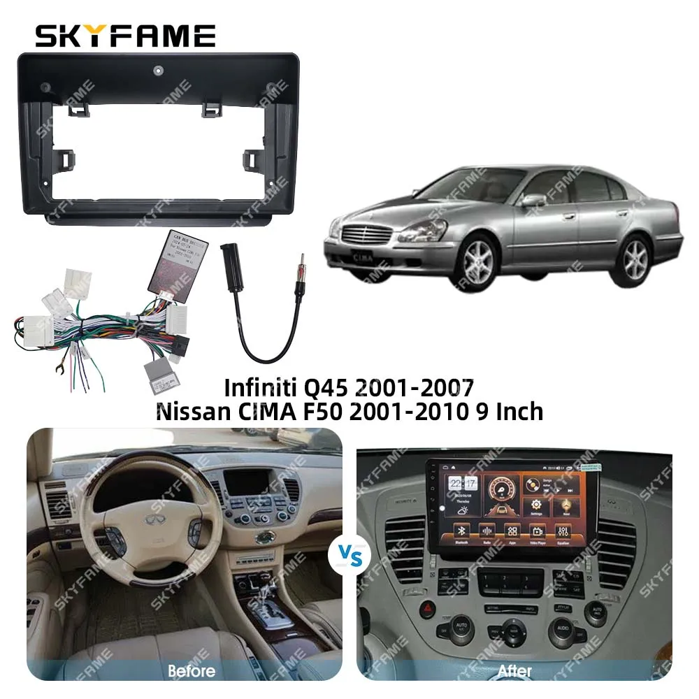 محول واجهة إطار سيارة SKYFAME ، جهاز فك ترميز صندوق Canbus ، راديو أندرويد ، مجموعة لوحة تركيب لوحة لوحة ل Infiniti Q45 ، نيسان CIMA F50