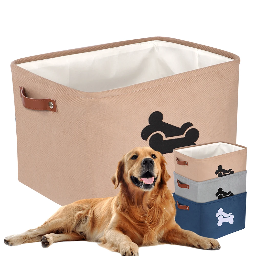 Dogs Box Big Capacity Dog Toy Storage Basket Bag Pet Puppy Baskets Organizer For Toys Clothes Accessories Outdoor Pet Supplies