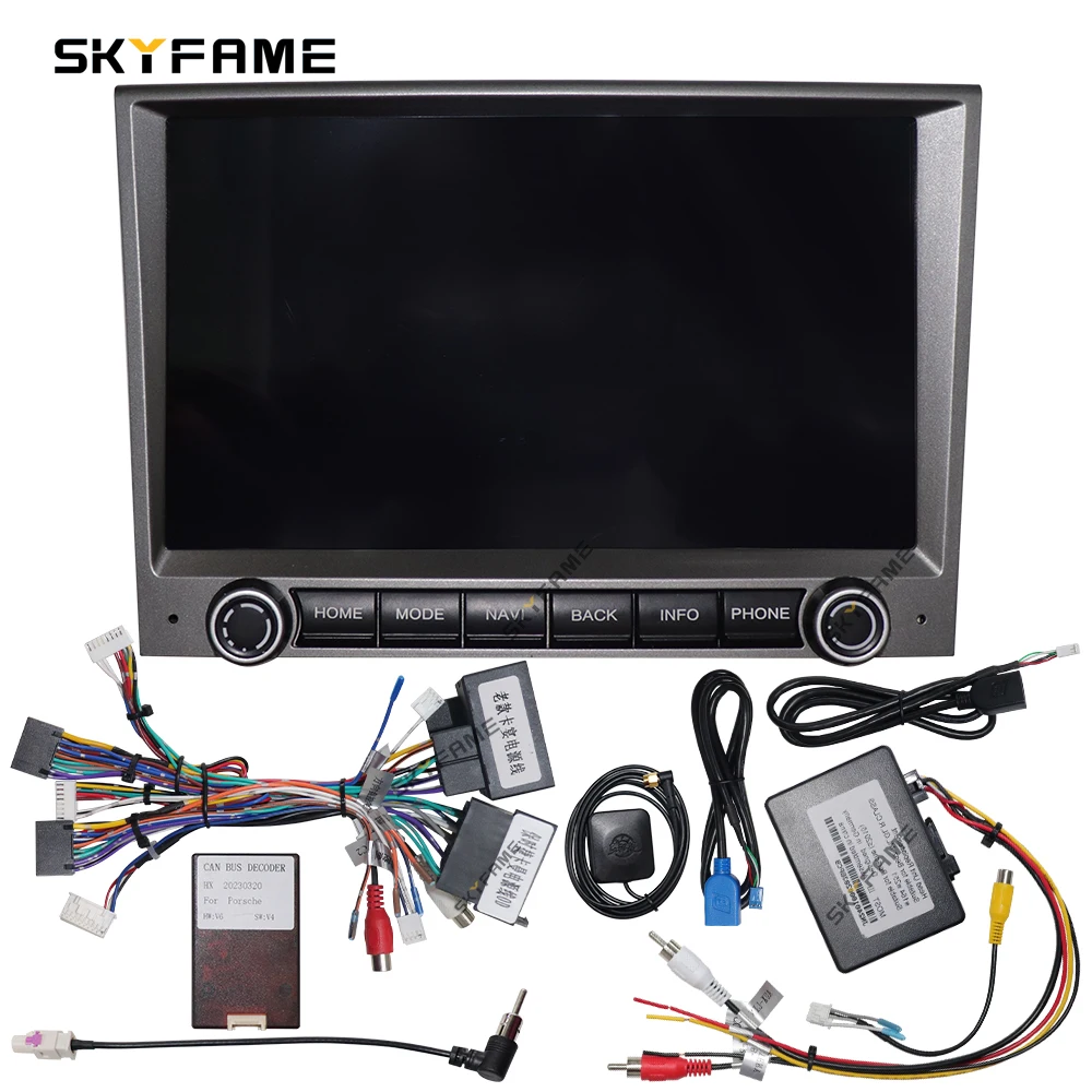 SKYFAME Car Frame Fascia Adapter Canbus Box Decoder Android Radio Dash Fitting Panel Kit For Porsche 911 997/Boxter/Cayman