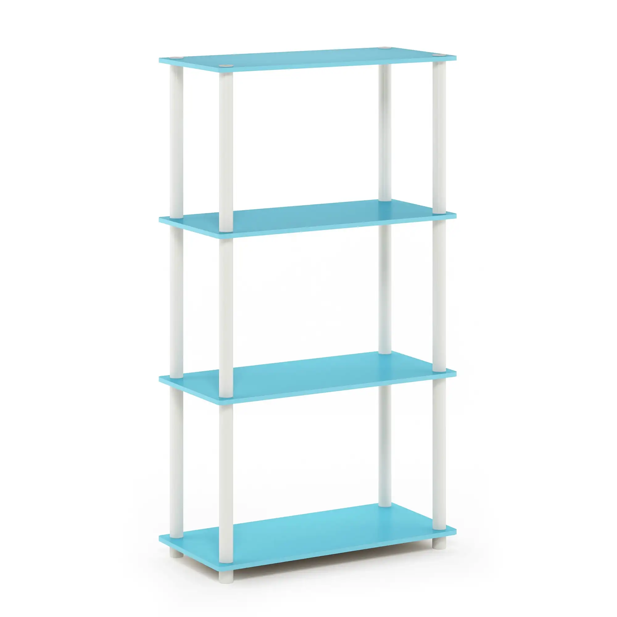 

23.6 W x 11.4 D x 43.25 H 4-Shelf Freestanding Shelves, Light Blue and White