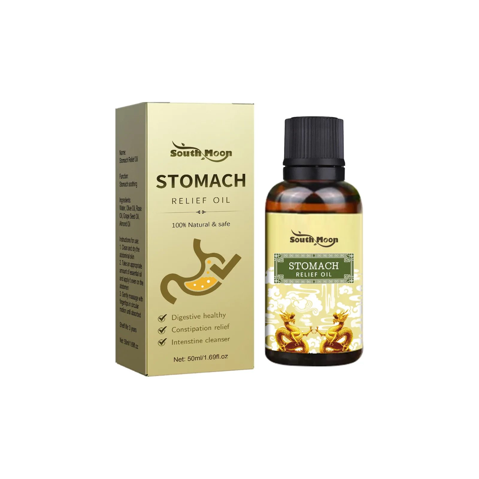 Stomach Relief Oil Soothing Stools Relieve Stomachache Gastritis Care Treatment Belly Massage Firming Body Slimming Essence Oil