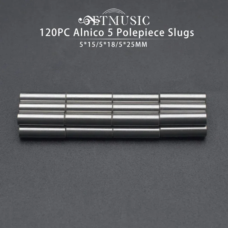 120Pcs Guitar Humbucker Pickup magnetized Alnico 5 Polepiece Slug Pole Slug Magnet Slug Rods 25*5/18*5/15*5MM