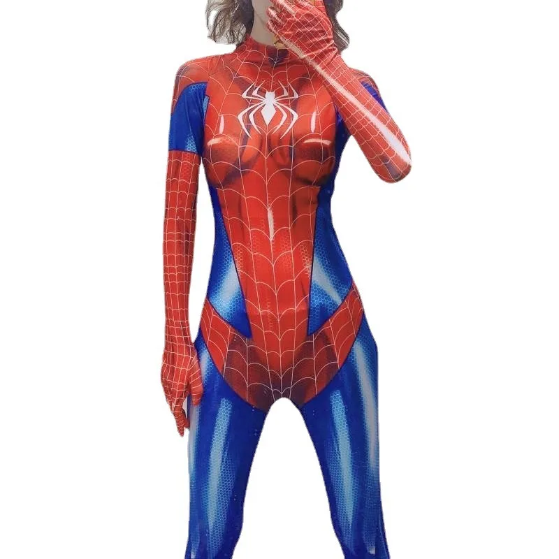 Volwassen vrouw meisjes PS4 spel Spiderman superheld cosplay kostuum Halloween bodysuit sexy zentai pak carnaval party jumpsuit