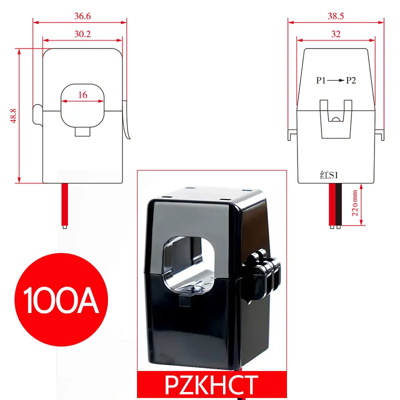 Prescision Kleine Stromwandler CT Spule Split CT PZCT 10(100)A/10(100)mA Für AC Meter – Detail 7