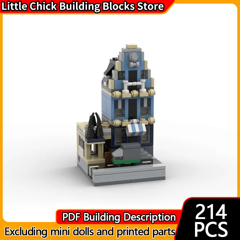 

Модель City Street View MOC, строительные кирпичи, коммерческий рынок, уличная модульная технология, детские праздничные подарки, сборные игрушки, костюм