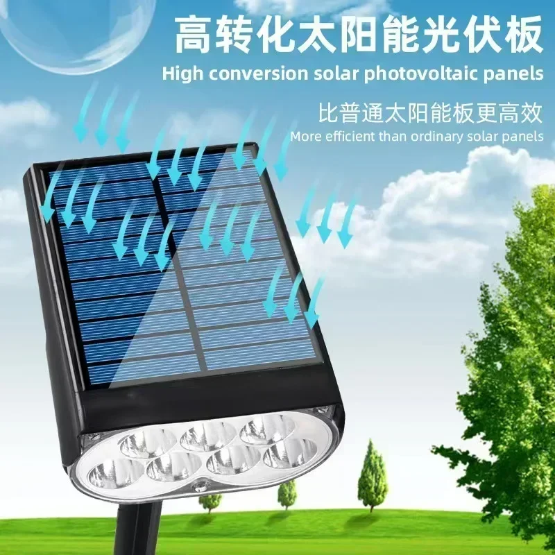 Foco Solar de 2/7LED para jardín, lámpara alimentada por energía Solar, ajustable en el suelo, IP65, impermeable, luz de pared para paisaje,