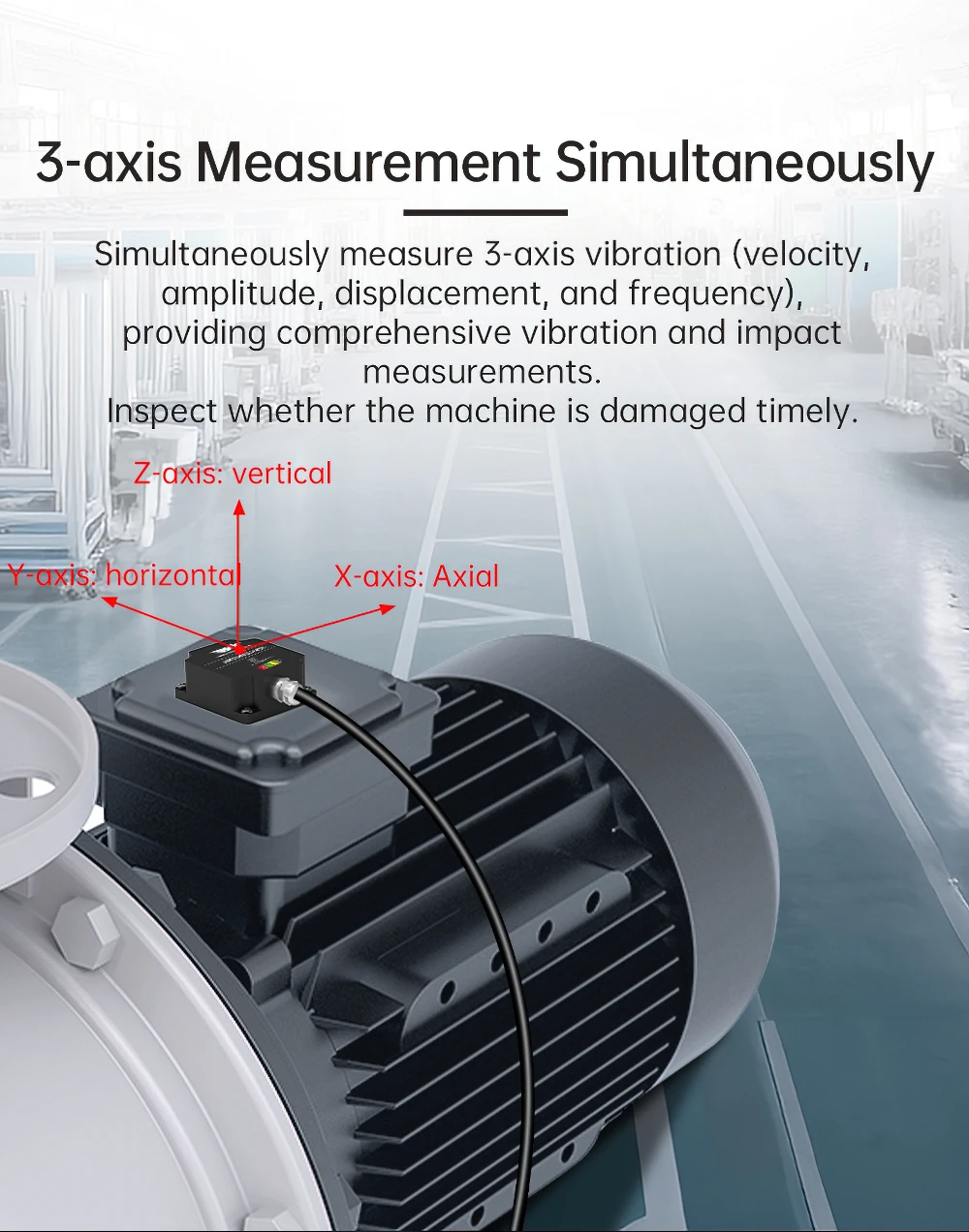 WitMotion WTVB02-485 3 xial Vibration Displacement+Speed+Amplitude IP68 Waterproof Sensor for Motor Pump Vibration Monitoring