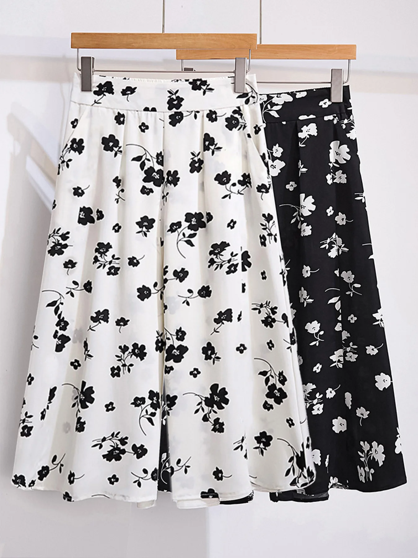 

Женские весенне-летние прямые широкие брюки большого размера с пятью точками, модный костюм из двух предметов с принтом