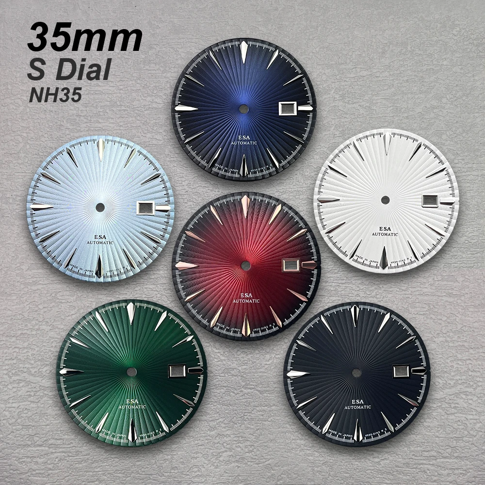 35mm S Dial Fit NH35 Movement High-Quality Cocktail Vertical Grain Dial For Watch Modification Accessories