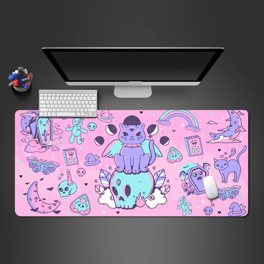 

Abstract Desk Mat Cute Cat Mouse Pad Anime Gaming Accessory Cartoon Cats Kawaii Kitty Headphone Cats Mousepad Office Carpet Xxl