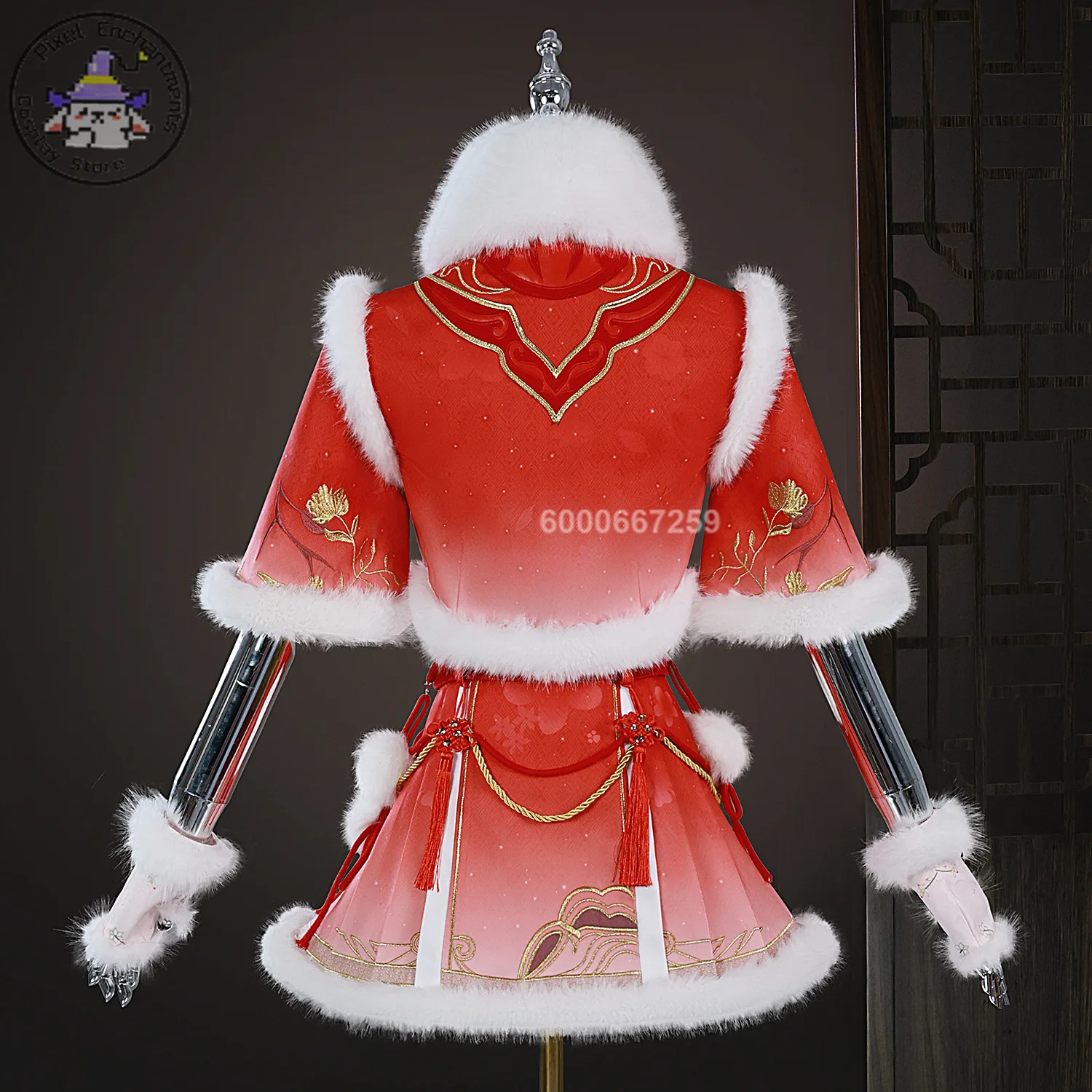 Game Naraka Bladepoint HuTao Cosplay Costume Red New Year Women's Dresses Lolita Skirt Wig Outfit Anime Party Comic-Con Suit