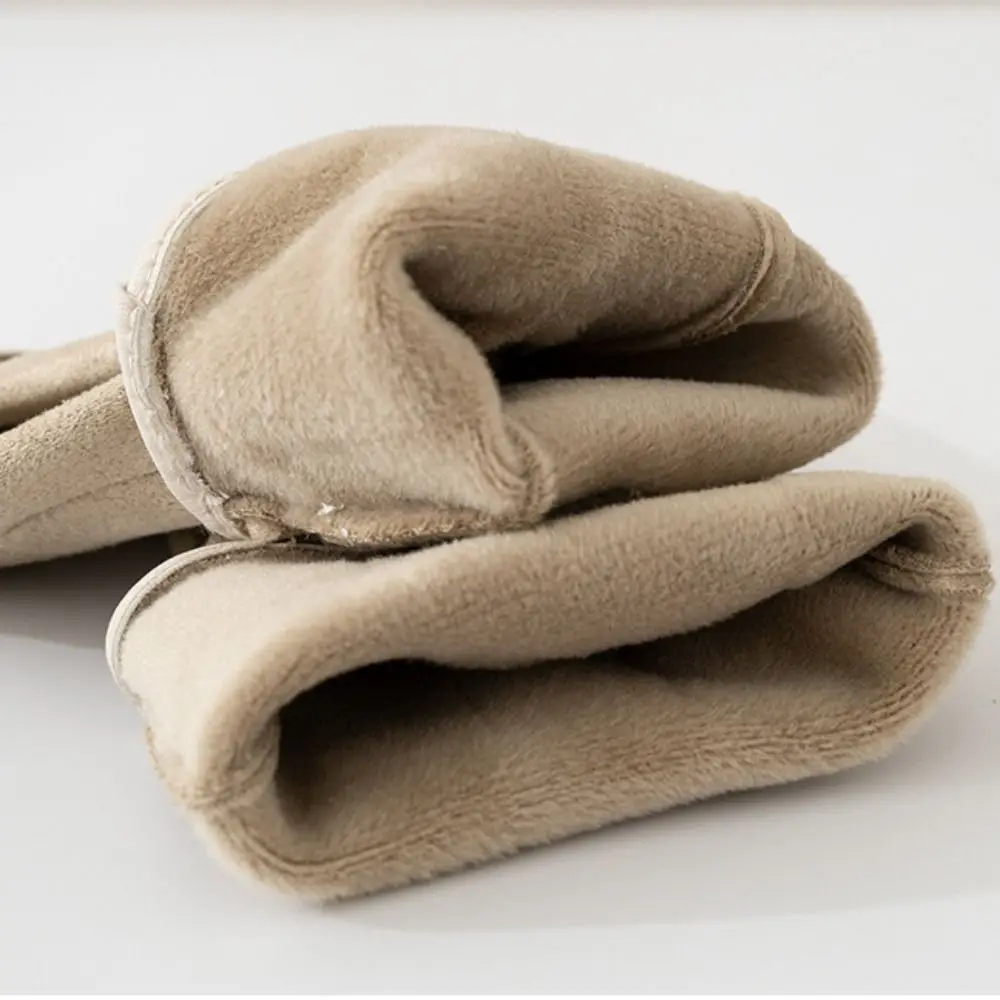 التزلج المخملية الشتاء القوس الجلد المدبوغ قفازات Bownot سميكة بولي Leather قفازات جلدية بلون الكورية نمط المرأة الدراجات القفازات الخريف #6