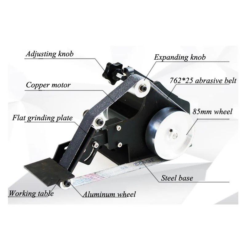 Desktop Small Brushless Belt Machine Industrial DIY Woodworking Polishing Machine Fixed Angle Sharpening Machine 2025 NEW