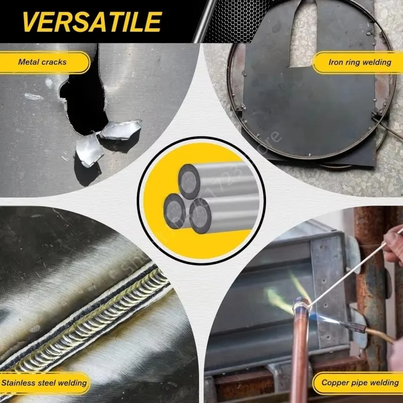 5/10Pcs Low Temperature Easy Melt Welding Rods Aluminum Universal Silver Cored Wire Rod Solder No Need Solder Powder Weld Bar