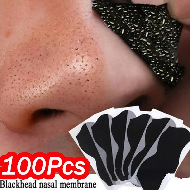 100 pz Naso Maschera per la rimozione di punti neri Pulizia profonda Cura della pelle Ridurre i pori Trattamento dell'acne Maschera Naso Punti neri Pori Puliti Strisce