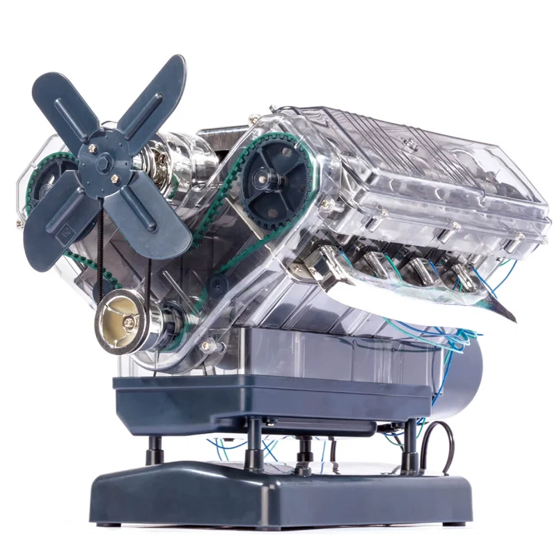 Mini V8 engine model, simulated eight-cylinder toy engine, movable DIY assembly car model
