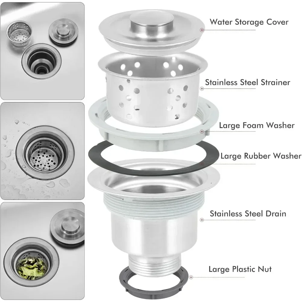 

35 Outdoor Grill Cart with Sink, Outdoor Kitchen Sink Station with Hose Hook Up, Free Standing Sink with Wheels, 304 Stainless